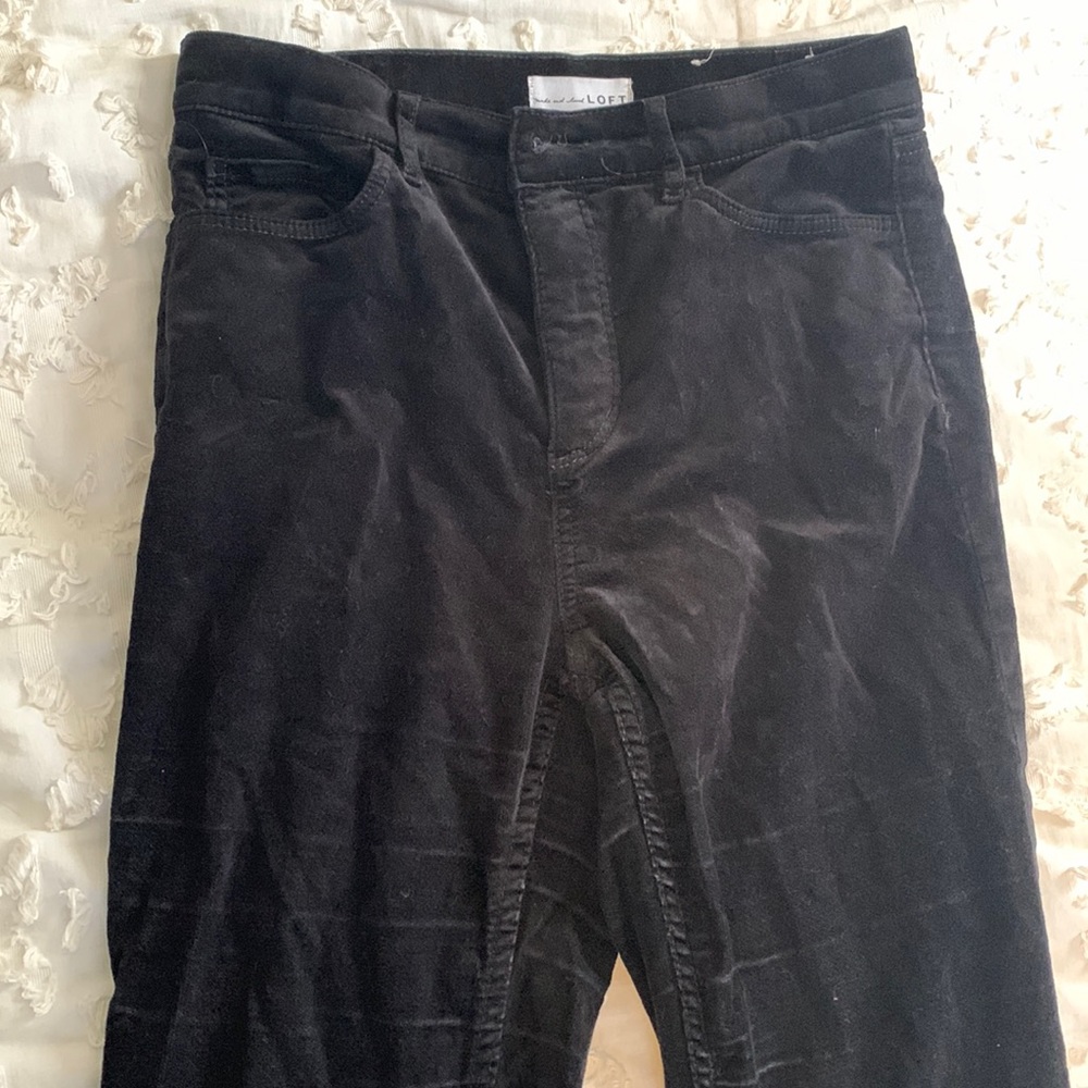 Loft Black Velvet Pants